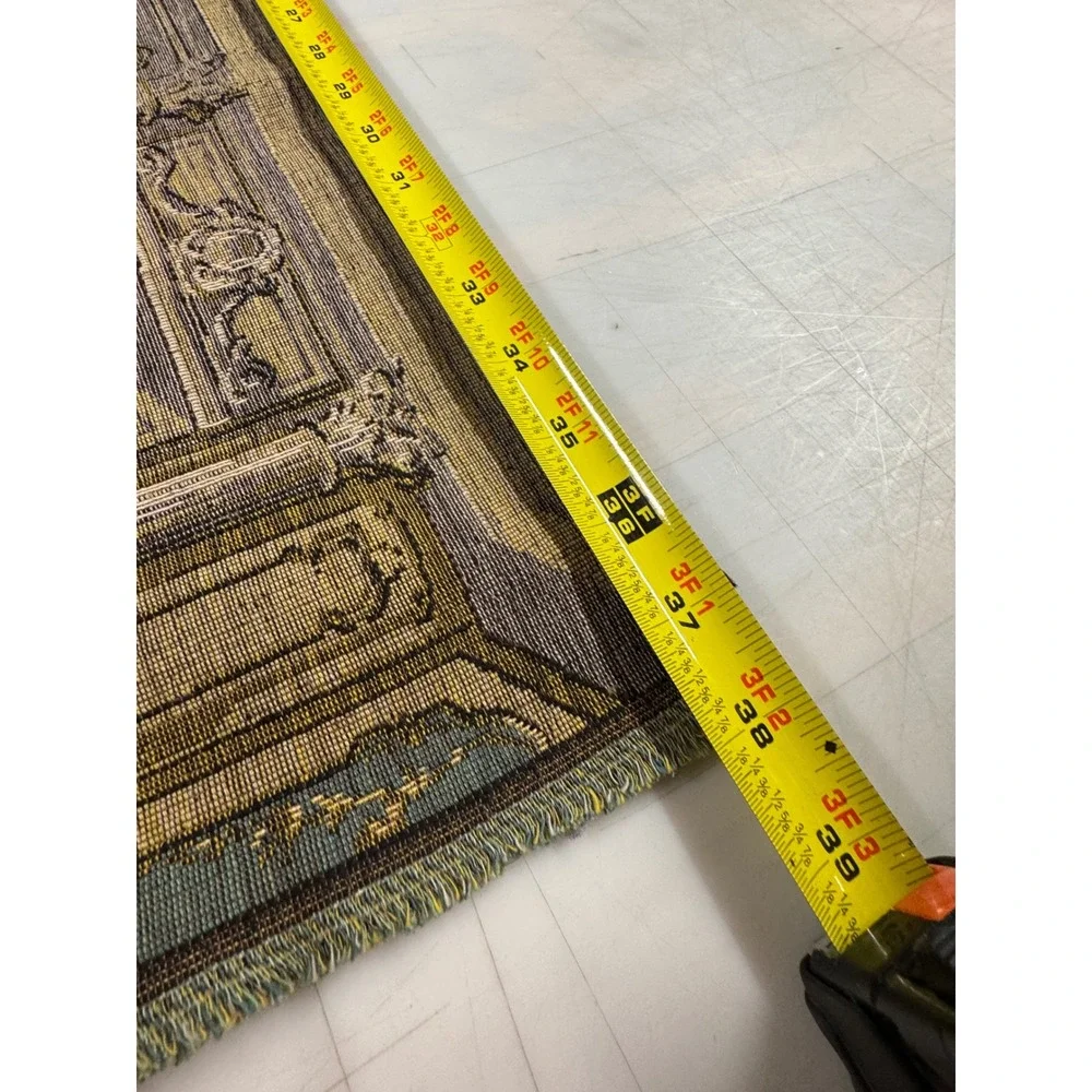 Vintage Belgian Woven Tapestry 18th Century Ballroom Scene‎ Wall Hanging 38x19